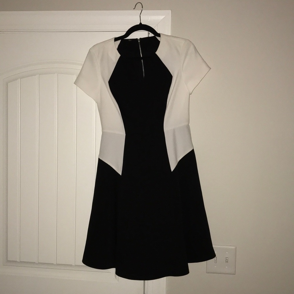 Rebecca Taylor Black and White Color block Dress